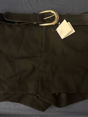 Zara Black Skort with Gold Buckle Belt